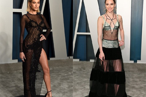 Vợ Justin Bieber khoe dáng nuột nà tại tiệc Oscar