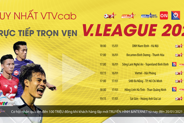 Xem trực tiếp trọn vẹn V.League 2021 trên VTVcab