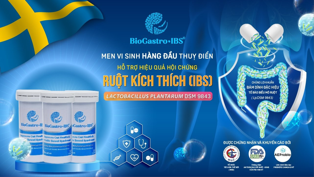 Men vi sinh hàng đầu Thụy Điển hỗ trợ cải thiện triệu chứng của hội chứng ruột kích thích - 1 Men vi sinh hàng đầu Thụy Điển hỗ trợ cải thiện triệu chứng của hội chứng ruột kích thích - 1