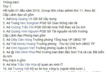 Nhiều lãnh đạo Sở làm “admin” trang quản lý đô thị trên facebook