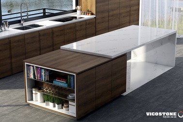 Bí quyết sử dụng đá gốc Thạch anh phù hợp từng phong cách bếp