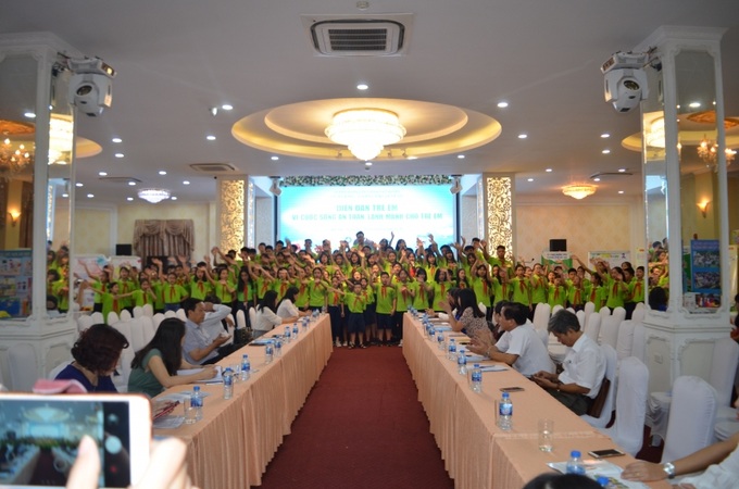Diễn đàn trẻ em là nơi để trẻ em bày tỏ ý kiến và nguyện vọng của mình. Ảnh Ngọc Minh