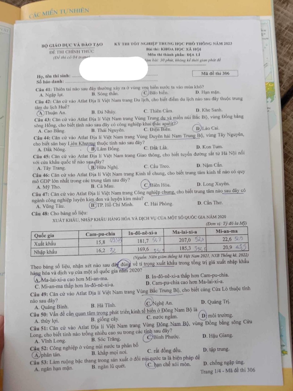Thí sinh, giáo viên ngỡ ngàng với đề địa lý: Chưa từng học, chưa từng dạy! - 1 Thí sinh, giáo viên ngỡ ngàng với đề địa lý: Chưa từng học, chưa từng dạy! - 1