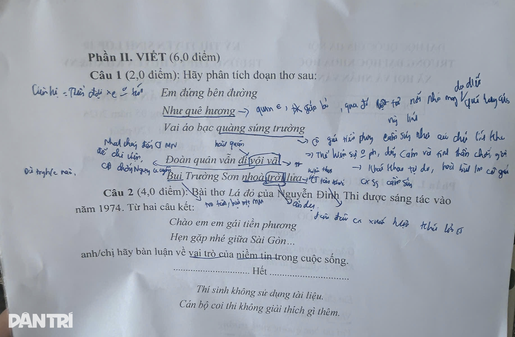 Bài thơ hơn nửa thế kỷ vào đề văn thi lớp 10 chuyên - 2