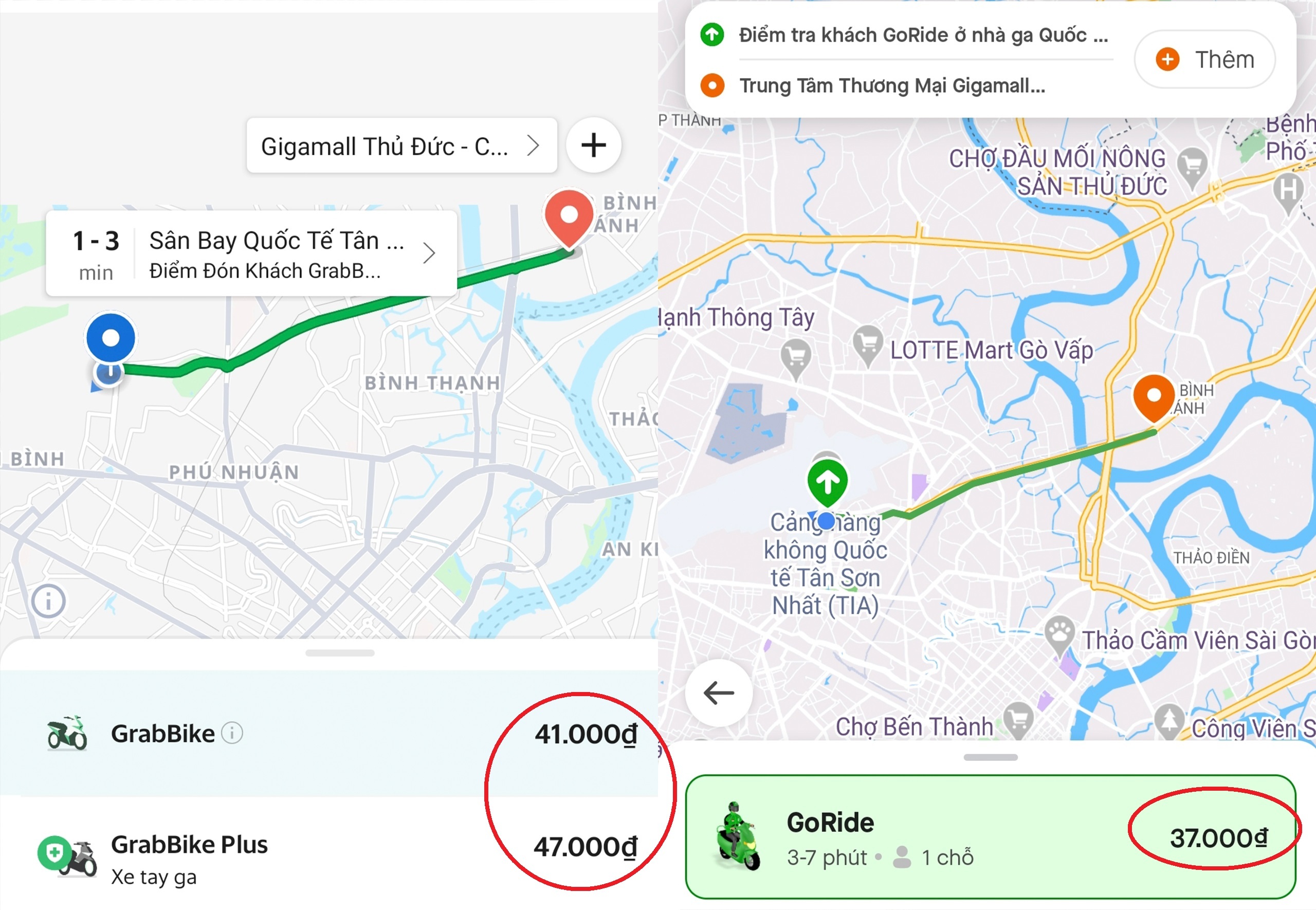 Thủ thuật của xe ôm công nghệ dỏm chặt chém hành khách ở Tân Sơn Nhất - 1