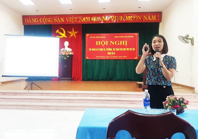 Sở Lao động – Thương binh và Xã hội Vĩnh Phúc rất quan tâm đến công tác tập huấn xây dựng xã phường phù hợp với trẻ em