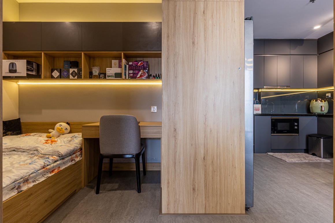 Căn hộ 43 m2 lạ mà sang với nội thất tông đen của chàng trai độc thân - 13 Căn hộ 43 m2 lạ mà sang với nội thất tông đen của chàng trai độc thân - 13