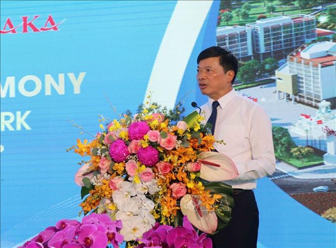 Phó Chủ tịch UBND tỉnh Bắc Ninh Đào Quang Khải phát biểu tại lễ khởi công
