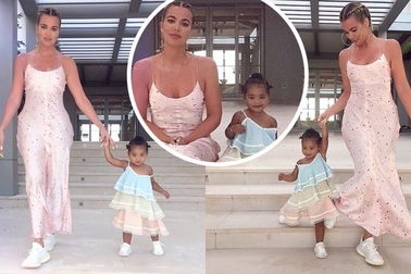 Khloe Kardashian xinh đẹp bên con gái cưng
