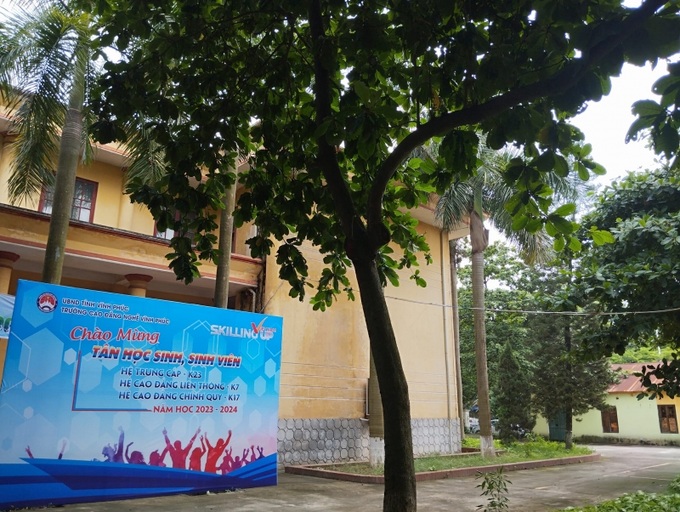 Không gian xanh mát tại Trường Cao đẳng nghề Vĩnh Phúc