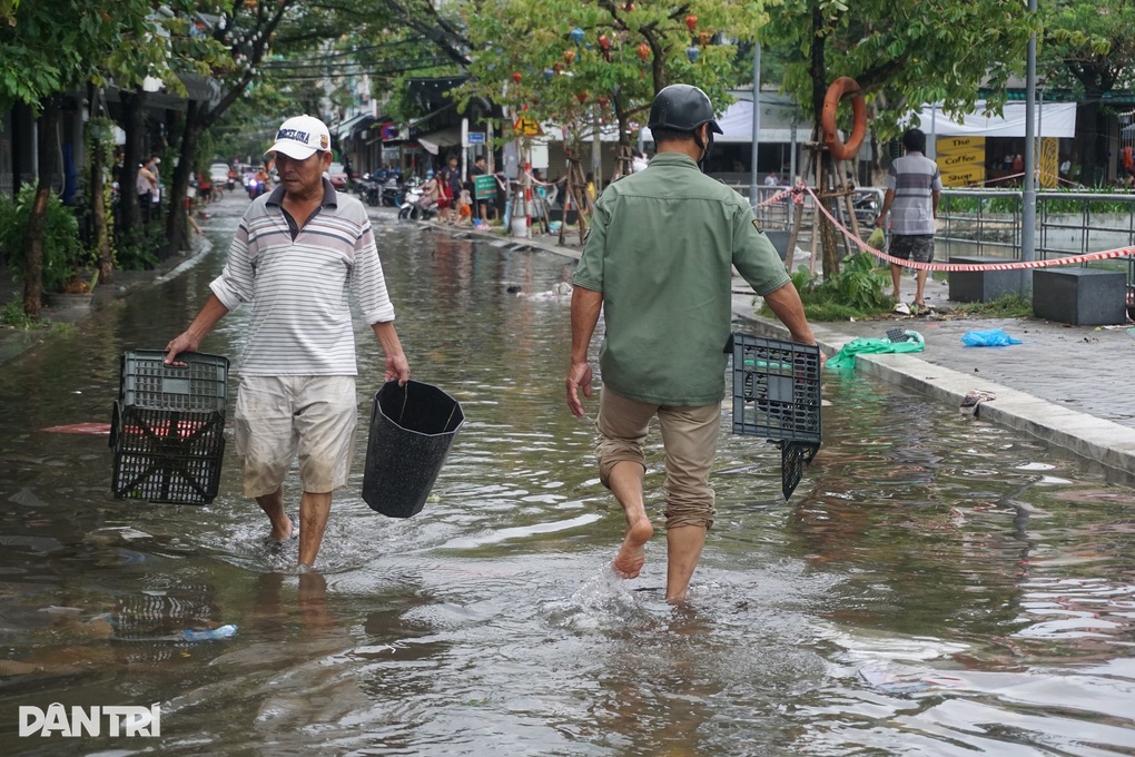 Sau mưa ngập, người Đà Nẵng mang rổ ra phố... bắt cá - 1 Sau mưa ngập, người Đà Nẵng mang rổ ra phố... bắt cá - 1