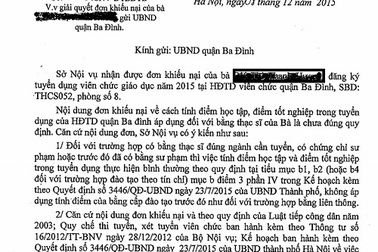 Xét tuyển viên chức quận Ba Đình: Lý giải vì sao điểm thí sinh bị “vênh”