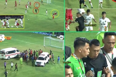 Cầu thủ Indonesia đánh trọng tài phải nhập viện trong trận đấu "điên rồ"