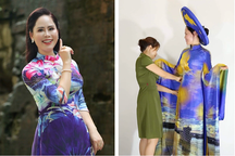 Hải Lý mặc áo dài biểu tượng mẹ Suốt trong chung kết Hoa hậu Áo dài Việt Nam