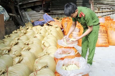 Tiêu hủy hàng tấn thực phẩm bẩn không rõ nguồn gốc nhập lậu