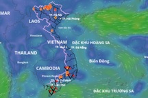 Áp thấp trên Biển Đông gây mưa dông tại nhiều tỉnh thành