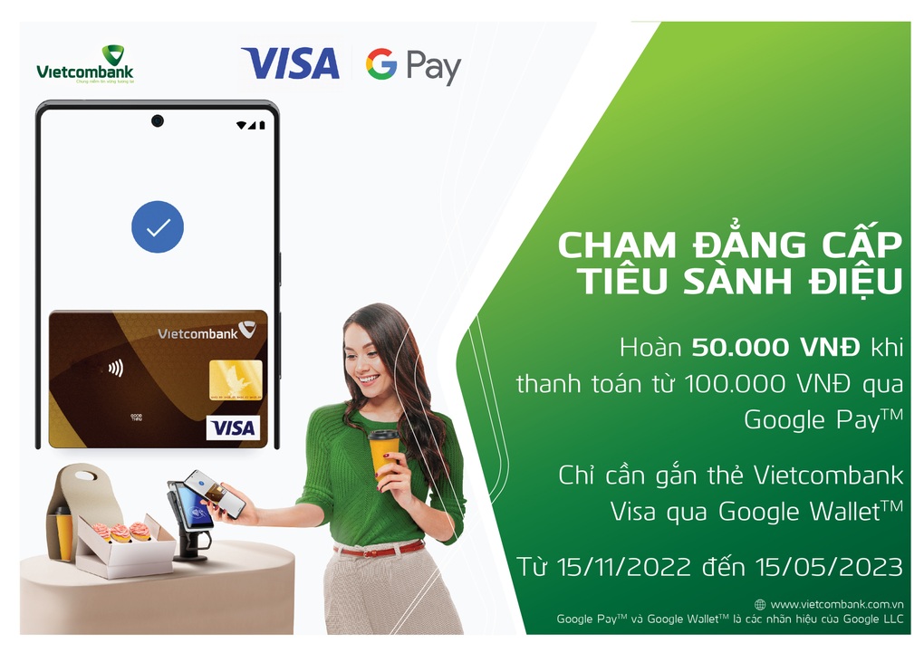 Vietcombank triển khai dịch vụ thanh toán qua Google Wallet cho thẻ Visa - 1 Vietcombank triển khai dịch vụ thanh toán qua Google Wallet cho thẻ Visa - 1