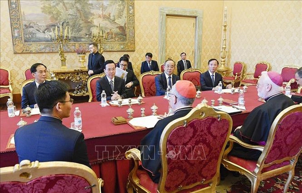 Chủ tịch nước Võ Văn Thưởng gặp Thủ tướng Tòa thánh Vatican, Hồng y Pietro Parolin - 2 Chủ tịch nước Võ Văn Thưởng gặp Thủ tướng Tòa thánh Vatican, Hồng y Pietro Parolin - 2