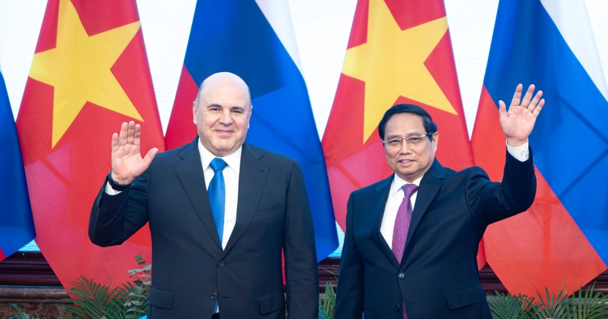 View - Thủ tướng Phạm Minh Chính chủ trì lễ đón Thủ tướng Nga thăm Việt Nam | Báo Dân trí
