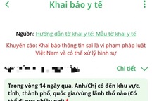 F0 khai báo y tế qua những kênh thông tin nào?