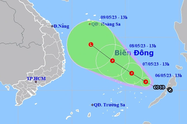 Áp thấp nhiệt đới giật cấp 8 đang tiến gần đảo Song Tử Tây