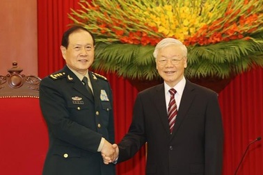 Tổng Bí thư Nguyễn Phú Trọng tiếp Bộ trưởng Bộ Quốc phòng Trung Quốc