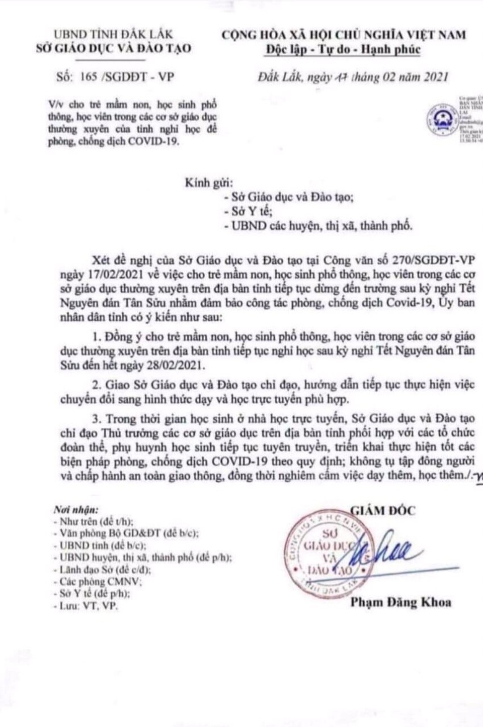 Văn bản nghỉ học bị giả mạo tại Đắk Lắk, cơ quan chức năng vào cuộc làm rõ - 1 Văn bản nghỉ học bị giả mạo tại Đắk Lắk, cơ quan chức năng vào cuộc làm rõ - 1
