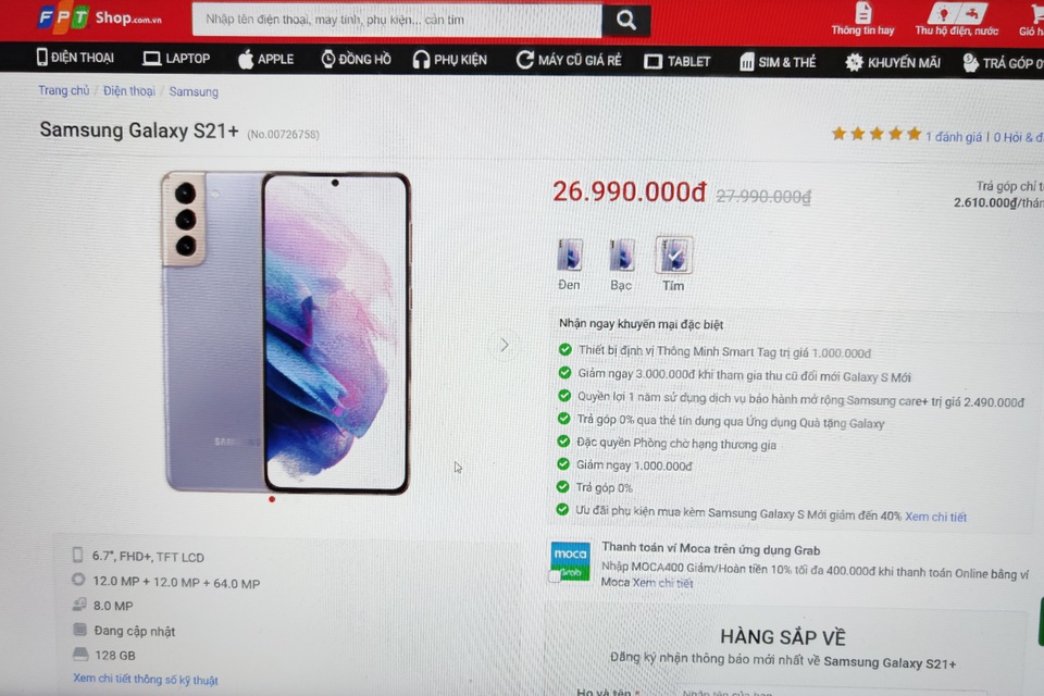 Vừa ra mắt, Galaxy S21 đã loạn giá tại Việt Nam - 1 Vừa ra mắt, Galaxy S21 đã loạn giá tại Việt Nam - 1