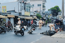 Thanh niên dương tính ma túy lái ô tô tông nhiều người ở An Giang