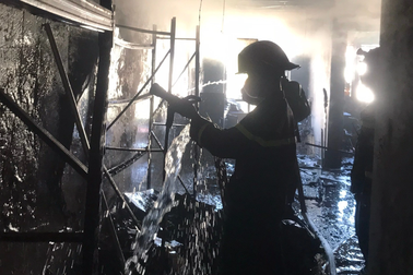 Cháy căn hộ chung cư ở Hải Phòng