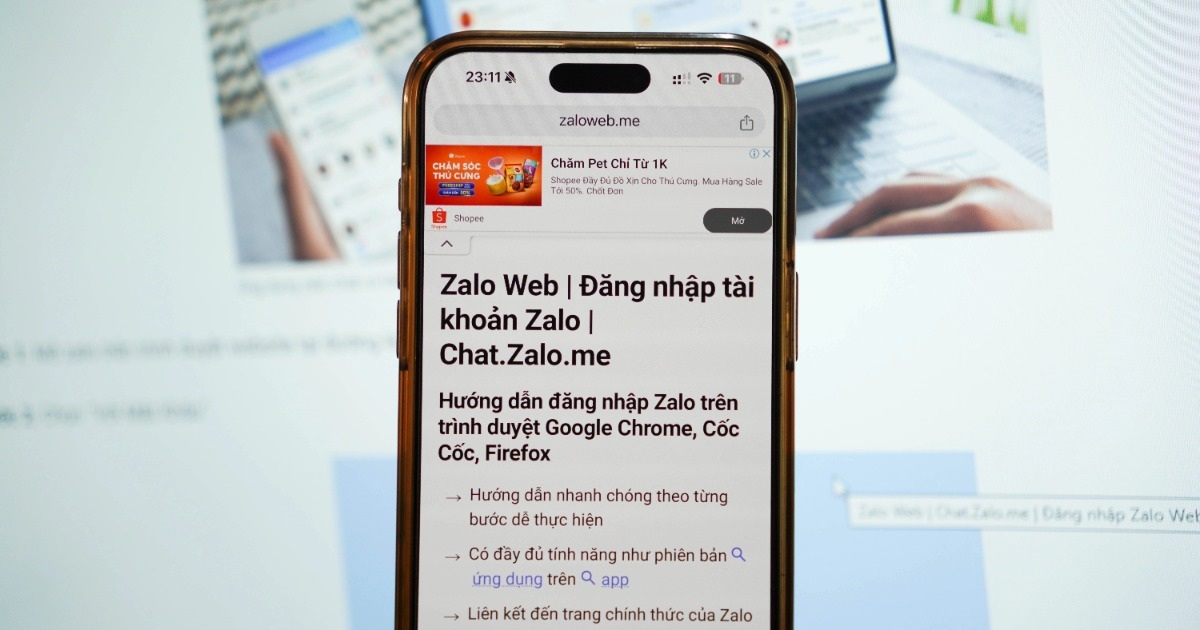 Giả mạo trang web Zalo để cài cắm mã độc