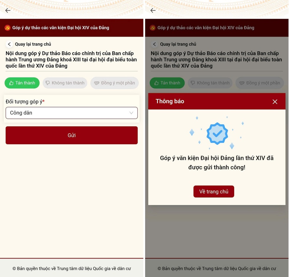 Hướng dẫn cách góp ý dự thảo Văn kiện Đại hội XIV của Đảng thông qua VNeID - 4