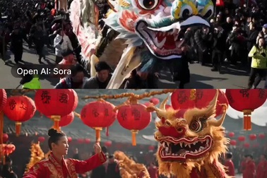 Video do AI tạo ra về màn múa rồng trong ngày Tết cổ truyền của Trung Quốc