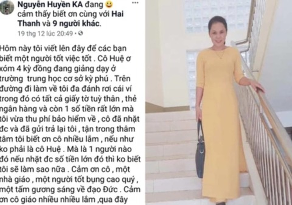 Cô giáo trả lại 32 triệu đồng nhặt được - 1 Cô giáo trả lại 32 triệu đồng nhặt được - 1