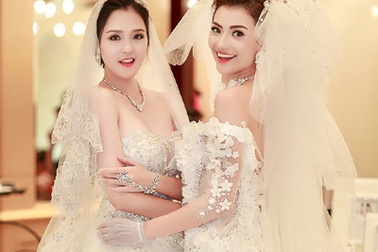 Hoàng Anh - Hồng Quế kiêu sa với váy cưới