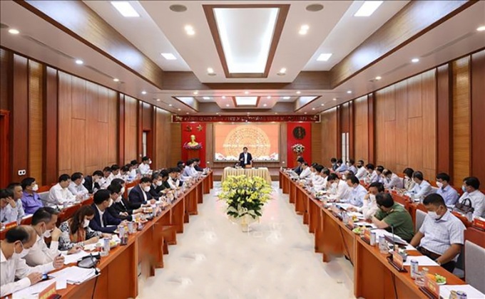 Toàn cảnh Thủ tướng Chính phủ Phạm Minh Chính làm việc với Ban Thường vụ Tỉnh ủy Khánh Hòa (Ảnh TTTXVN)