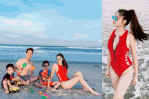 Vợ Đăng Khôi diện bikini gợi cảm trong chuyến du lịch lãng mạn ở Hội An