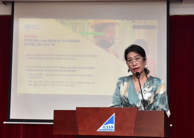 Bà Nguyễn Thị Mai Thủy, Điều phối viên quốc gia về lao động di cư, ILO giới thiệu về các khuyến nghị trước đây của AFML