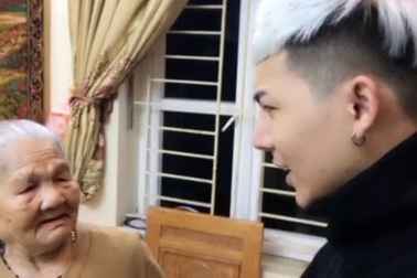 Clip thanh niên bị bà mắng xối xả vì nhuộm tóc trắng như người già
