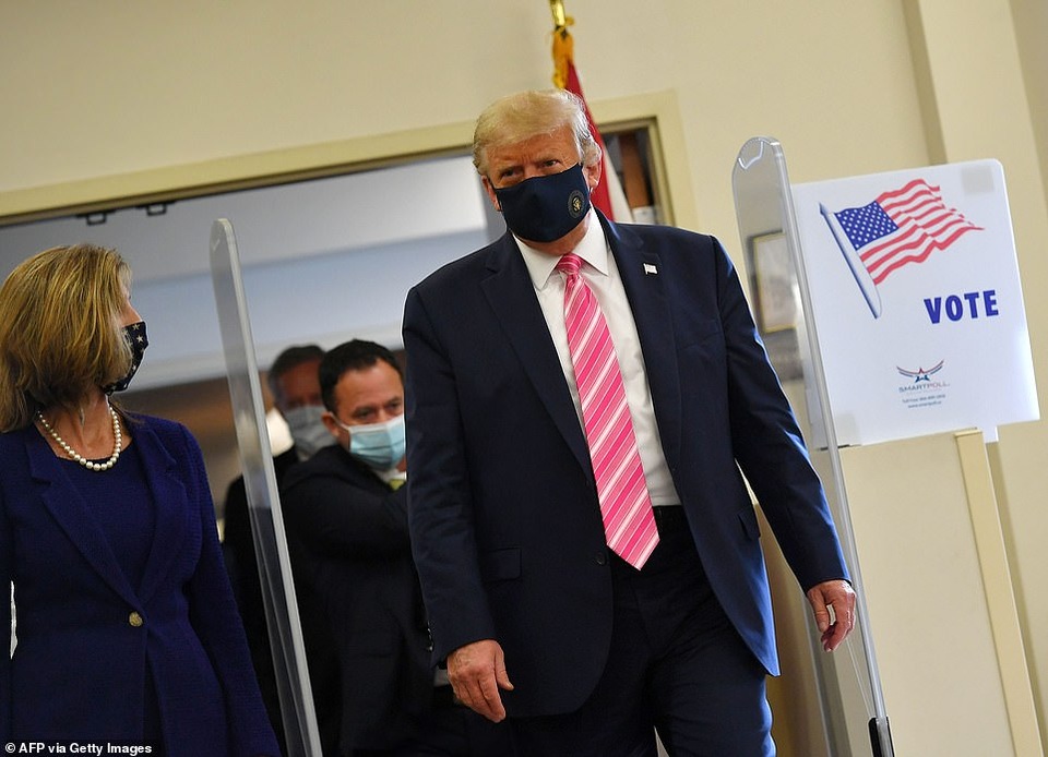 Ông Trump đi bỏ phiếu sớm ở bang chiến địa có thể định đoạt bầu cử Mỹ 2020 - 1 Ông Trump đi bỏ phiếu sớm ở bang chiến địa có thể định đoạt bầu cử Mỹ 2020 - 1