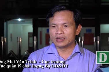 Ông Mai Văn Trinh - Cục trưởng Cục quản lý chất lượng Bộ GD-ĐT trao đổi về sự việc