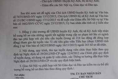 Vụ 214 giáo viên Kỳ Anh: Tỉnh Hà Tĩnh điều chỉnh điều kiện dự tuyển
