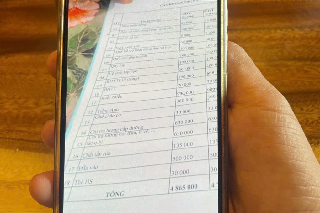 Eltern sind schwindlig angesichts der Gebührenliste zu Beginn des Schuljahres - 1 Phụ huynh hoa mắt về danh sách chi chít các khoản thu đầu năm học - 1