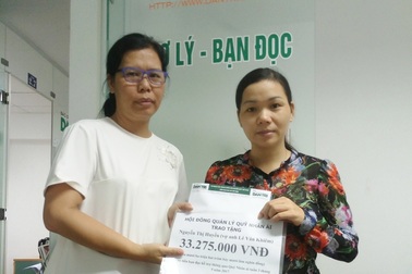 Hơn 33 triệu đồng đến với cô giáo trẻ dạy Văn nuôi chồng liệt giường