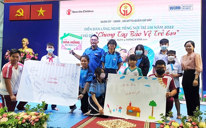 Thông điệp thảo luận của trẻ em tại Diễn đàn lắng nghe tiếng nói trẻ em quận Gò Vấp, TPHCM năm 2022.