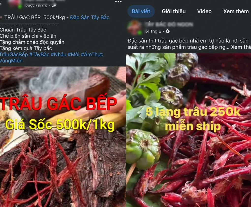 Thịt trâu gác bếp giá rẻ giật mình: Quảng cáo đặc sản, khách ăn như bã mía - 1 Thịt trâu gác bếp giá rẻ giật mình: Quảng cáo đặc sản, khách ăn như bã mía - 1