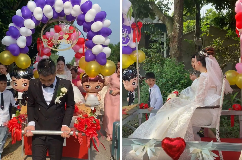 Màn rước dâu bằng xe mui trần độc lạ gây bão mạng của chú rể Tuyên Quang - 2 Màn rước dâu bằng xe mui trần độc lạ gây bão mạng của chú rể Tuyên Quang - 2