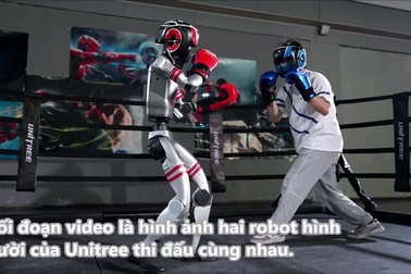 Robot hình người Trung Quốc trổ tài đấm bốc