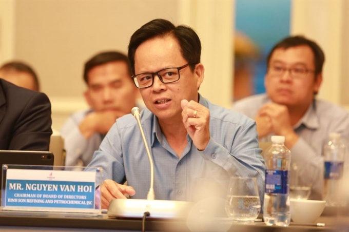 Chủ tịch HĐQT BSR Nguyễn Văn Hội phát biểu về các chủ đề khai thác và cung ứng dầu thô cho NMLD Dung Quất.