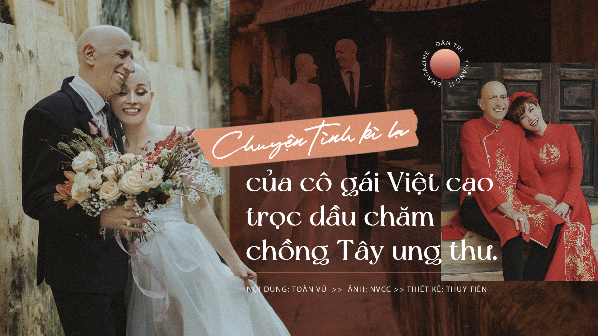 Chuyện tình kì lạ của cô gái Việt cạo trọc đầu chăm chồng Tây ung thư